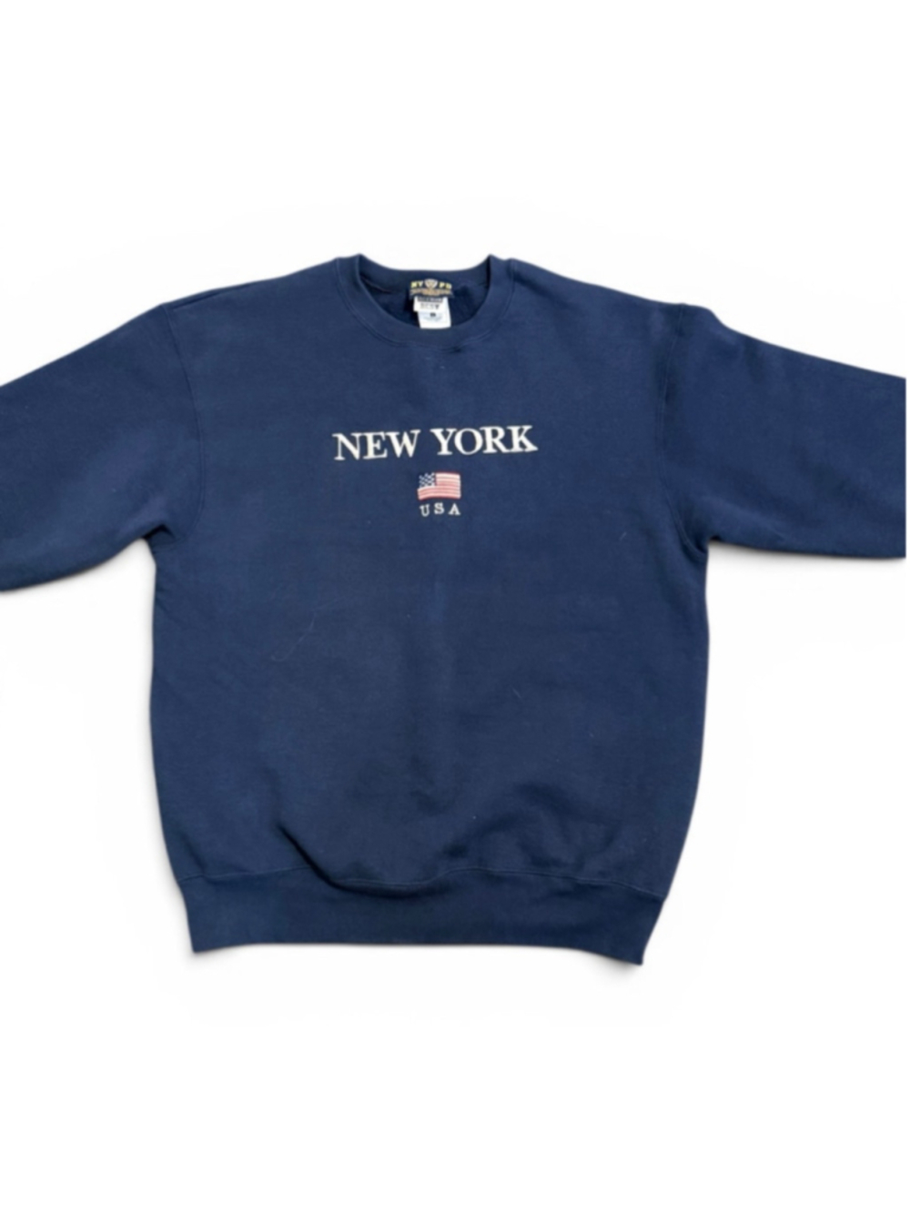 Vintage 2002 NYPD New York Men’s USA Embroidered Crewneck Sweatshirt Navy Sz S - Picture 3 of 8